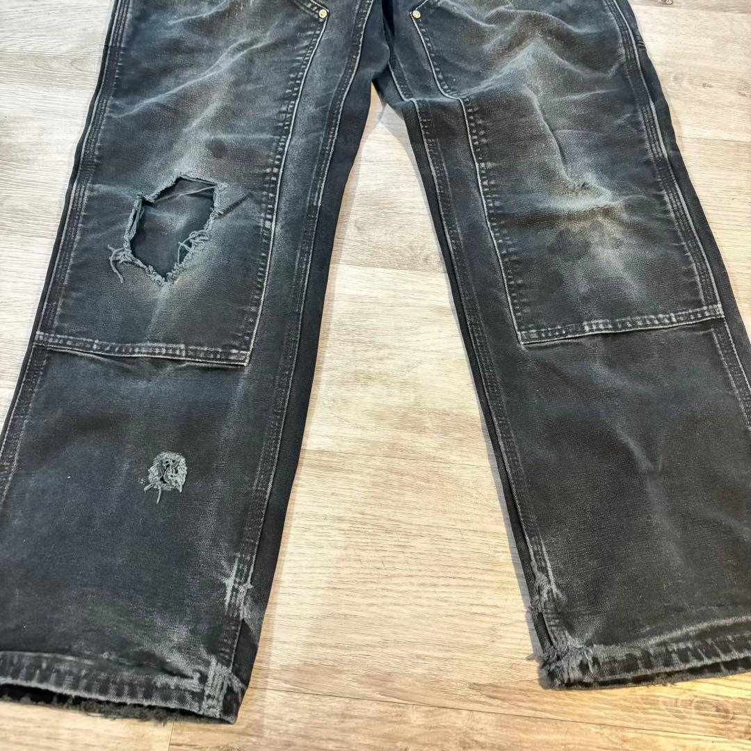 【鬼ヒゲ】Carhartt B01 BLK USA製ブラック ダブルニー#518