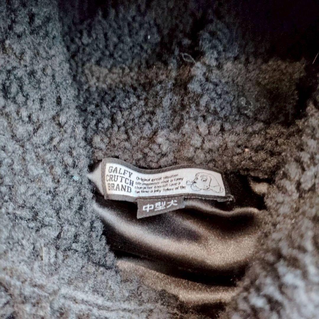 ◾︎激レア◾︎ ガルフィー ボアパーカー ビッグ刺繍ロゴ 燃える薔薇 中型犬 黒