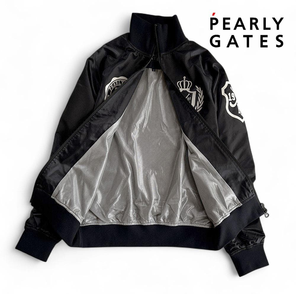 未使用級パーリーゲイツ 蓄熱フィルム裏地 ダブルジップスニードジャケット紺