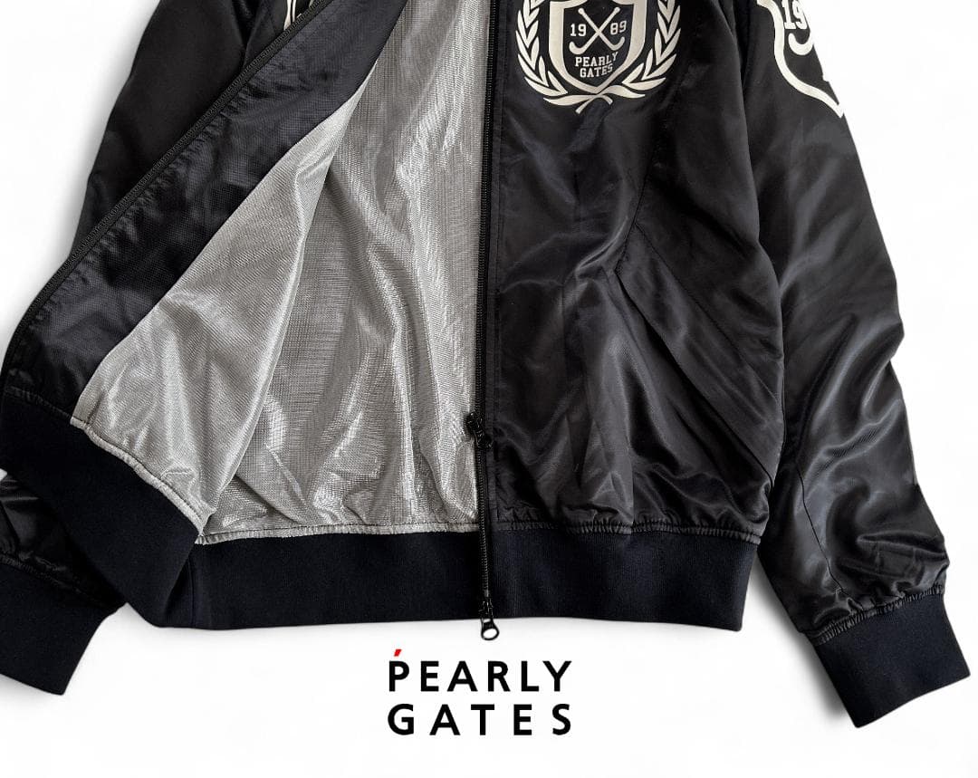 未使用級パーリーゲイツ 蓄熱フィルム裏地 ダブルジップスニードジャケット紺