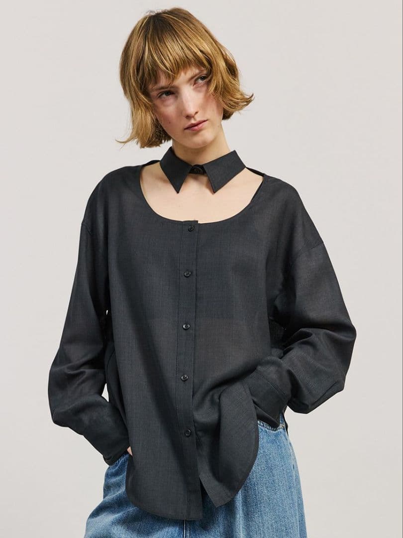 ※専用※SORINソリン2025新作人気ウールボイルカットアウトシャツ