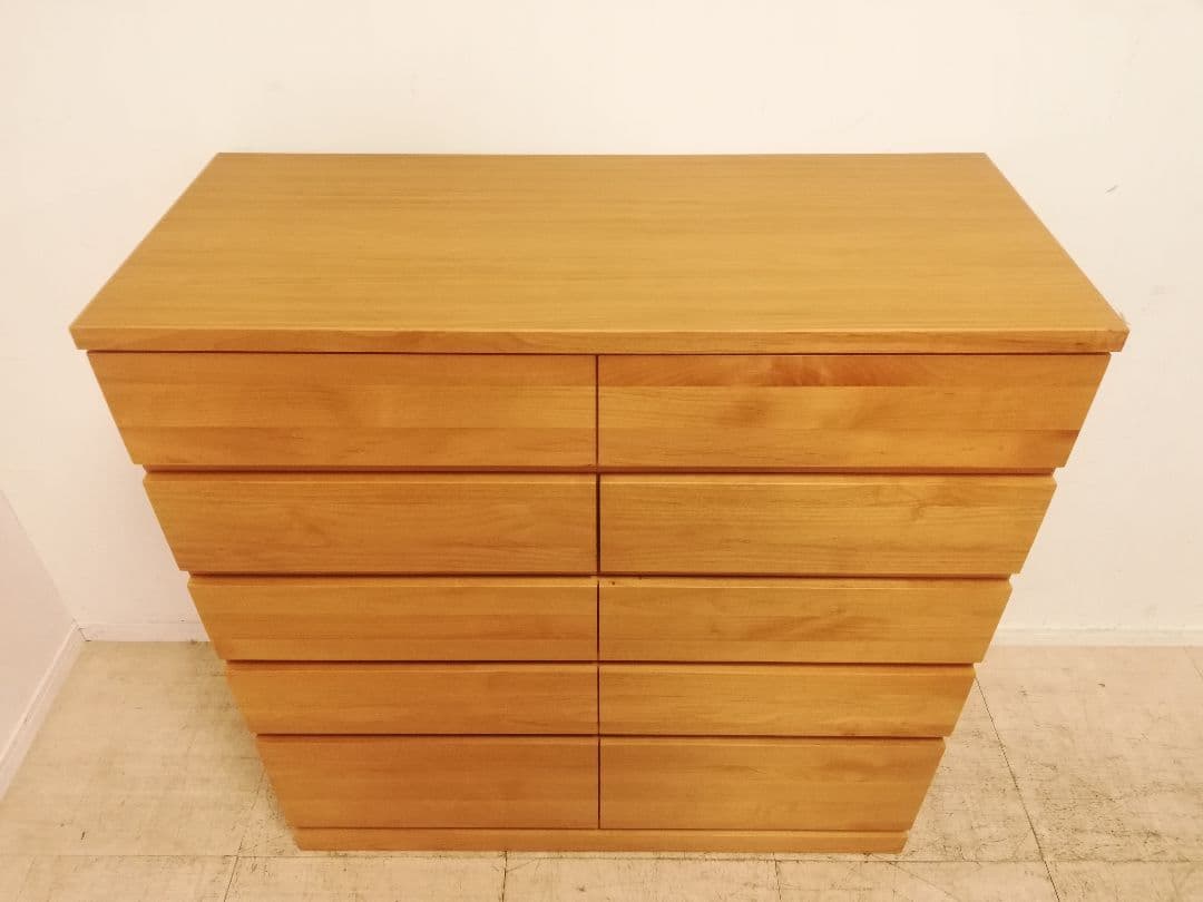 モデルルーム展示品 丸田木工 アルダー材 高級モダンチェスト 桐箪笥