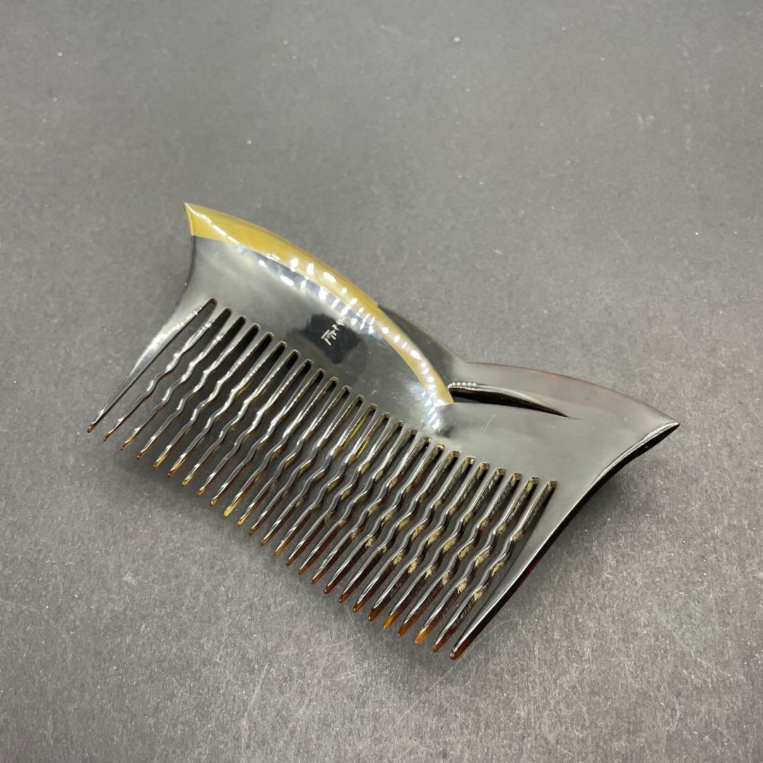 042螺旋 鼈甲製 和風デザイン コーム 専用ケース付き