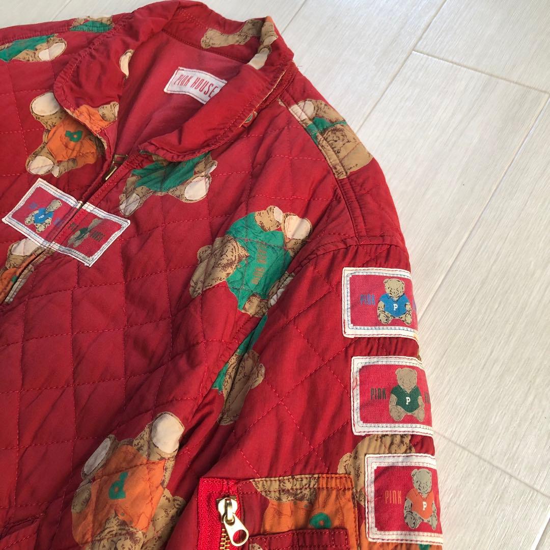 ピンクハウス くま 熊 ワッペン キルティング 中綿入り ブルゾン