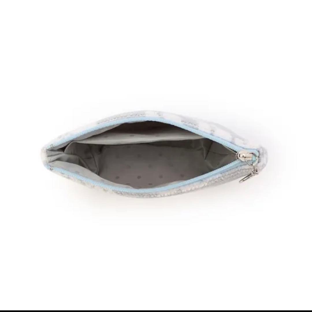 新品 フェイラー ラブラリー モフモフワンチャン ハンカチ 舟形ポーチS グレー