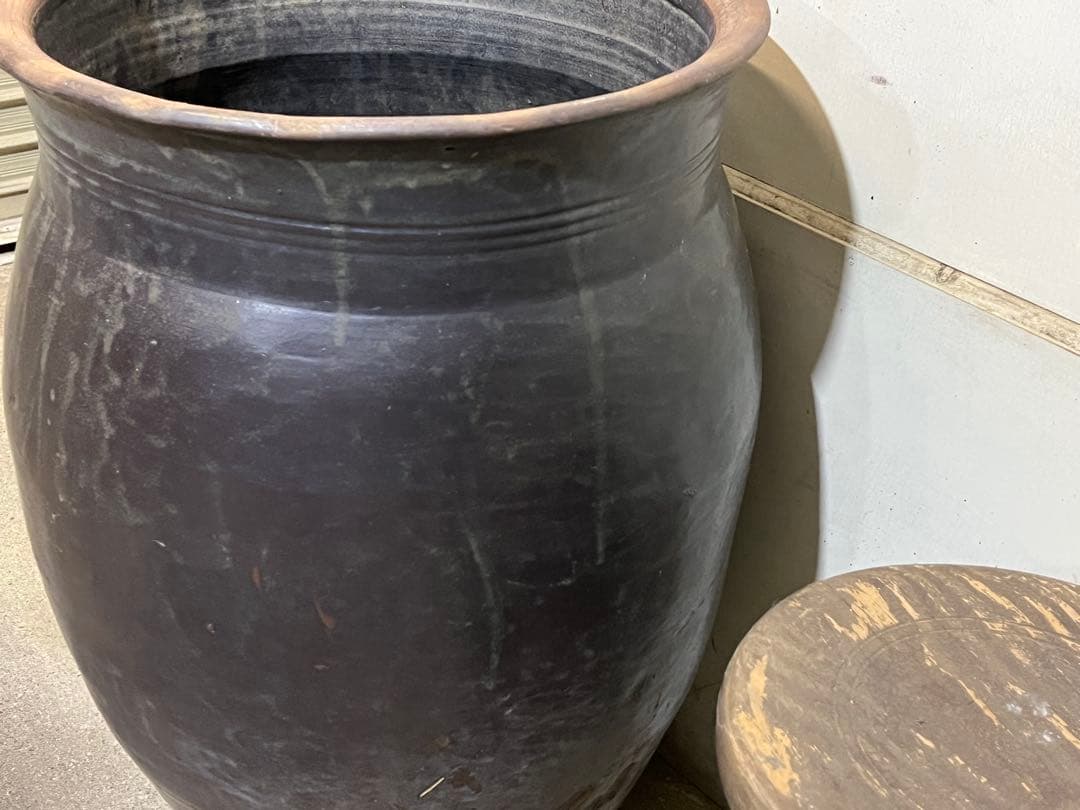 古い唐津焼の大甕69cm 大瓶 壺 水瓶 古民具