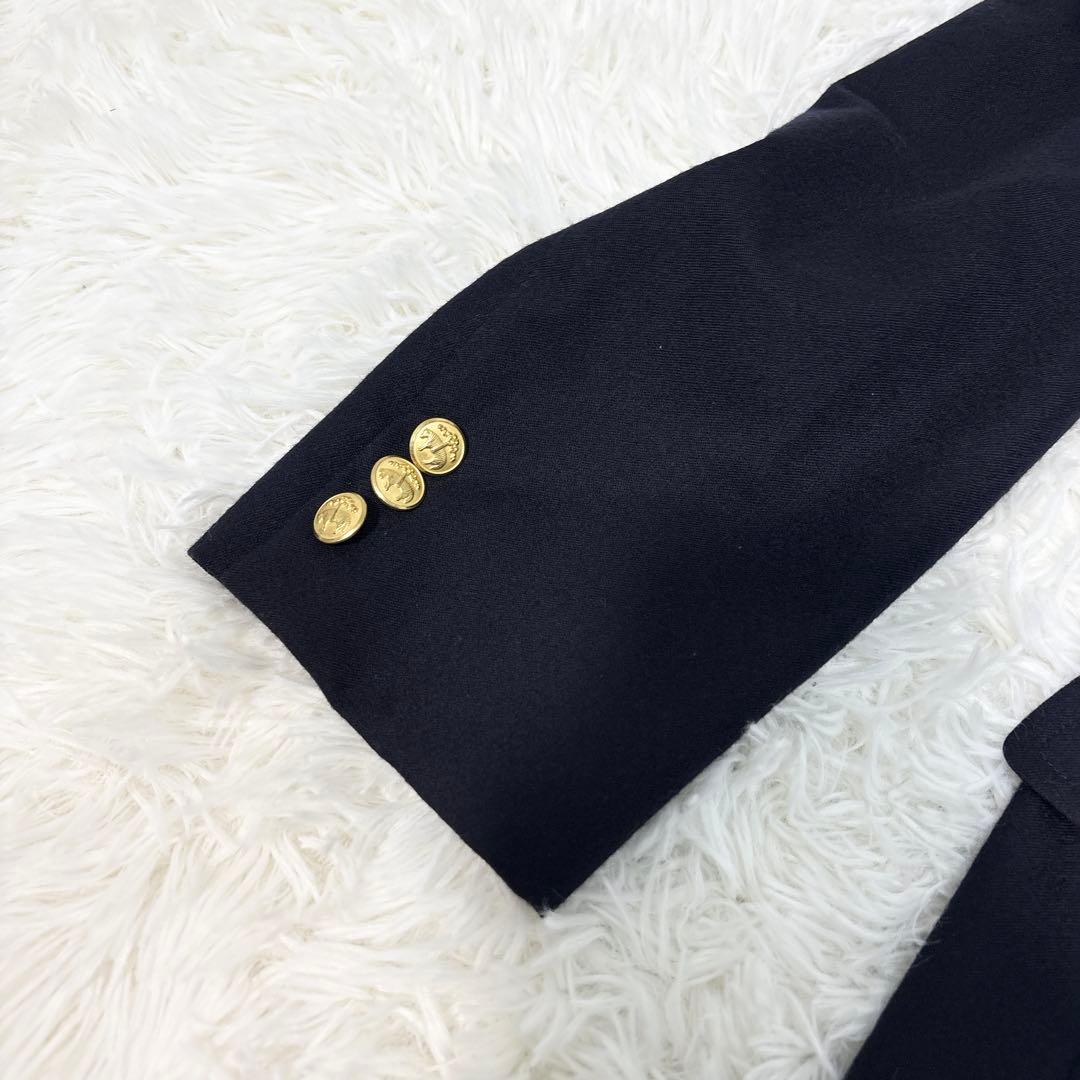 ブルックスブラザーズ 紺ブレ テーラードジャケット 金ボタン ロゴ 37SHT