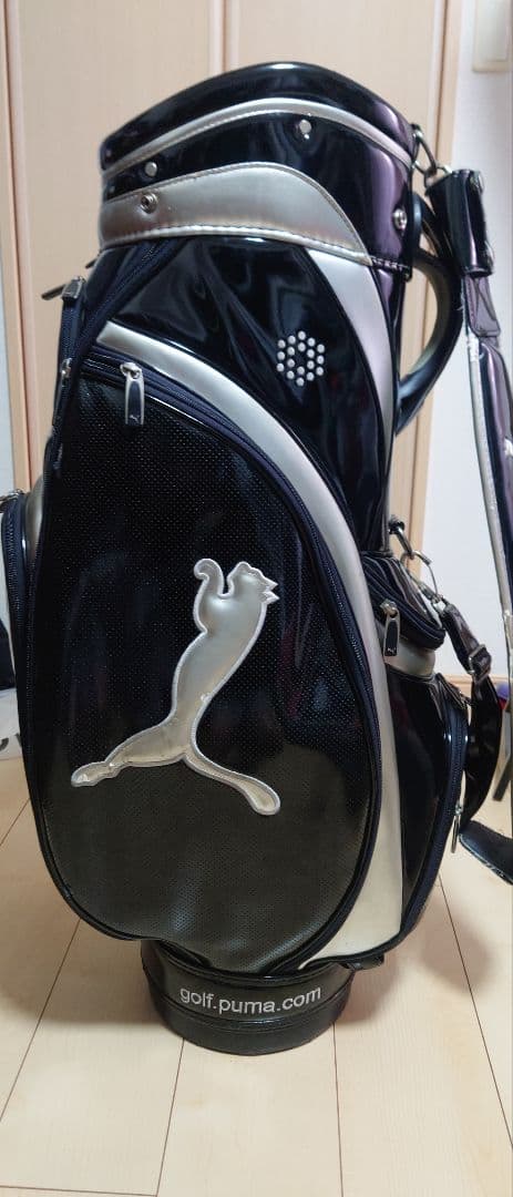 ※かーぴん PUMA キャディバッグ 黒 シルバー