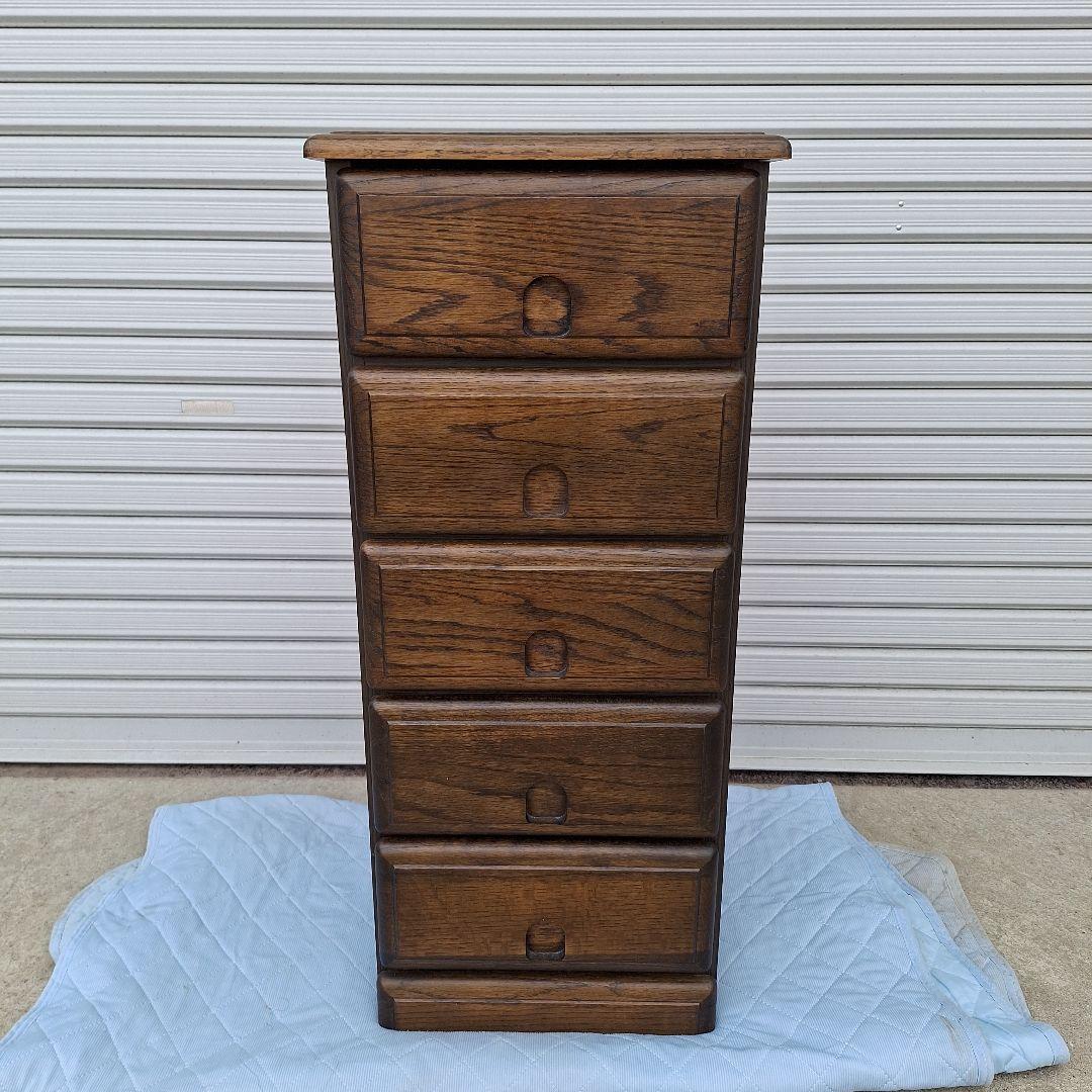 木製ダークブラウンチェスト 5段
