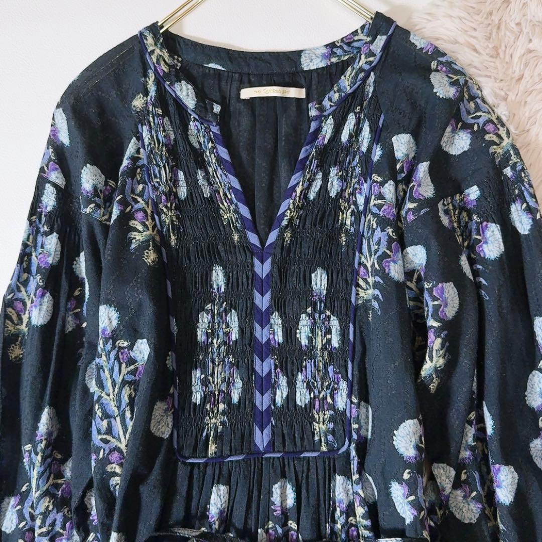 極美品ꕥヌキテパ 2024 完売 コットンジャガードマリーゴールドプリントドレス