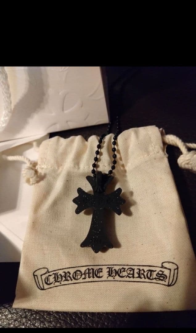 新品　クロムハーツ　ラバー　シリコン　グリッター　クロス　ネックレス