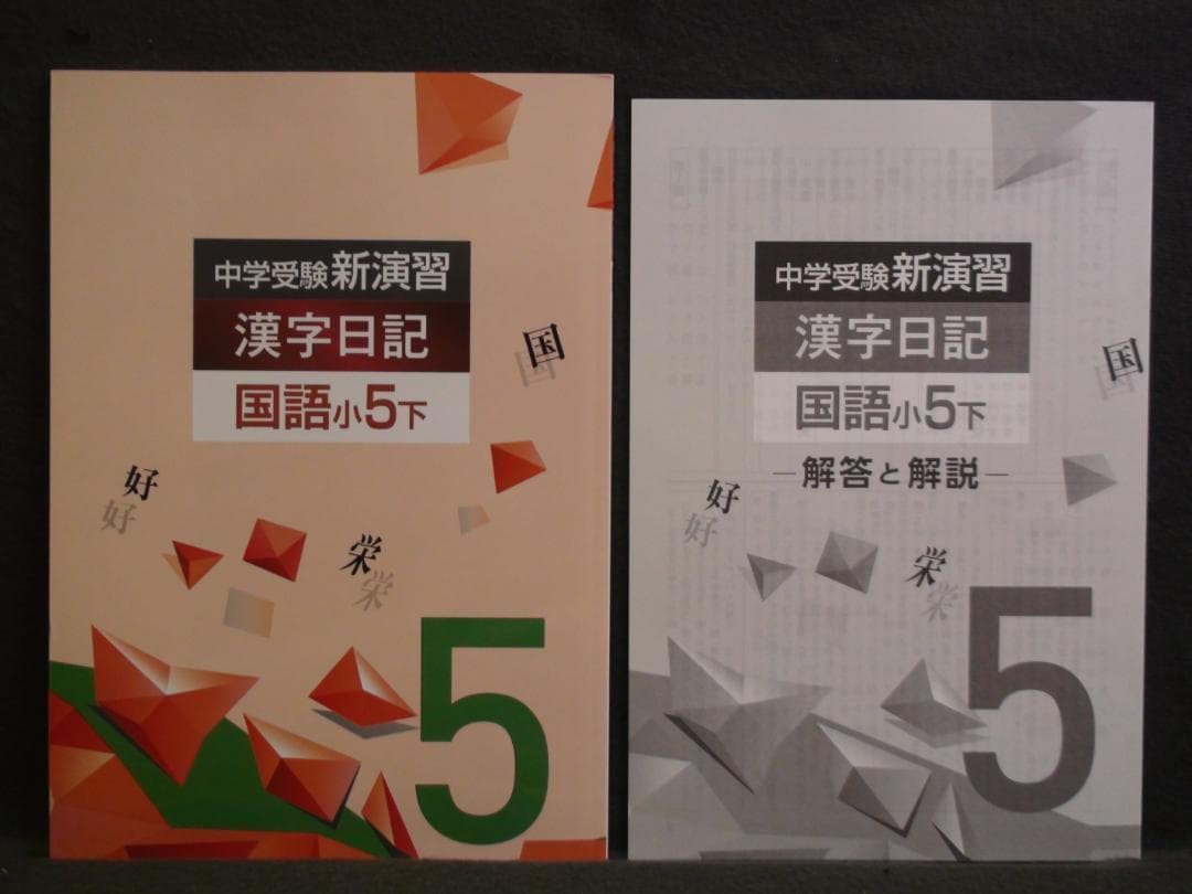 中学受験 新演習 漢字日記 ＆ 計算日記 小５-上下　４冊セット　解答付 ５年