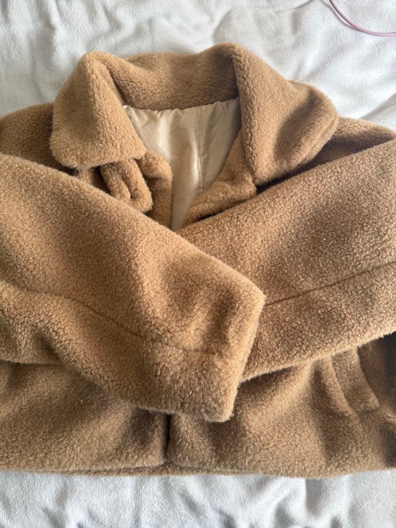 が*ゃ様 Amlycity ラメボアブルゾン キャメルキャンドル付き