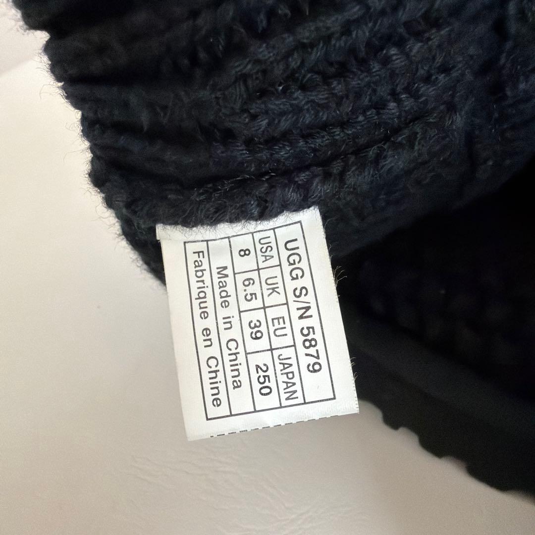 UGG アグ　ブラックニットロングブーツサイズ8