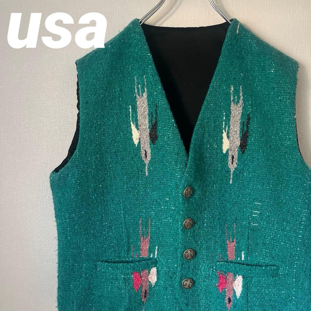 usa製 希少 サンダーバード柄 チマヨベスト 民族