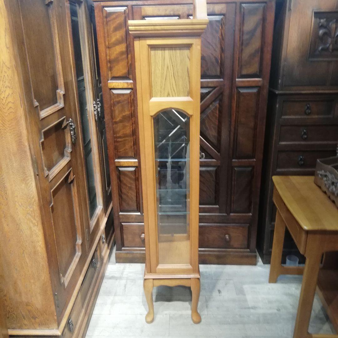 M●225送料込☞ヴィンテージ☜キュリオケース　時計付き飾り棚