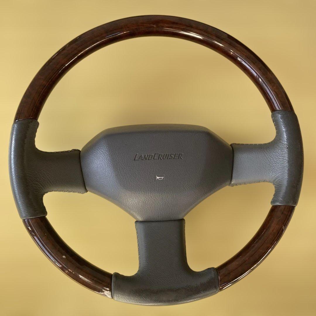 ランドクルーザー 純正 ハンドル ウッドレザー