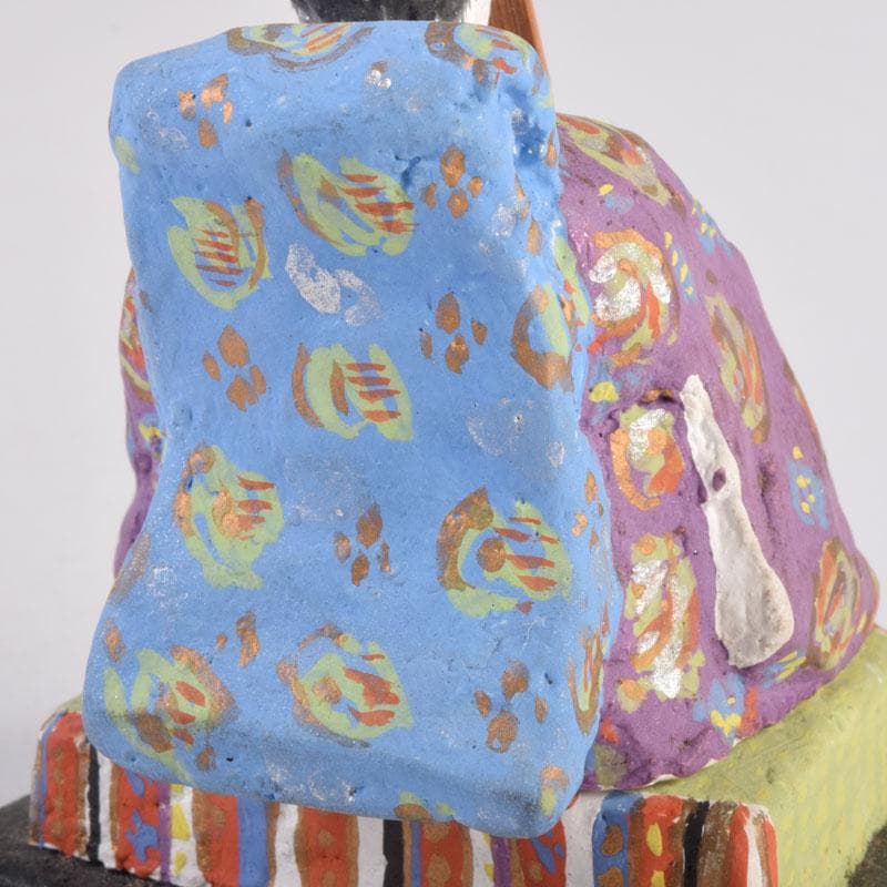 茶道具　色絵　御内裏様形　香合　在銘　時代箱　V　8455