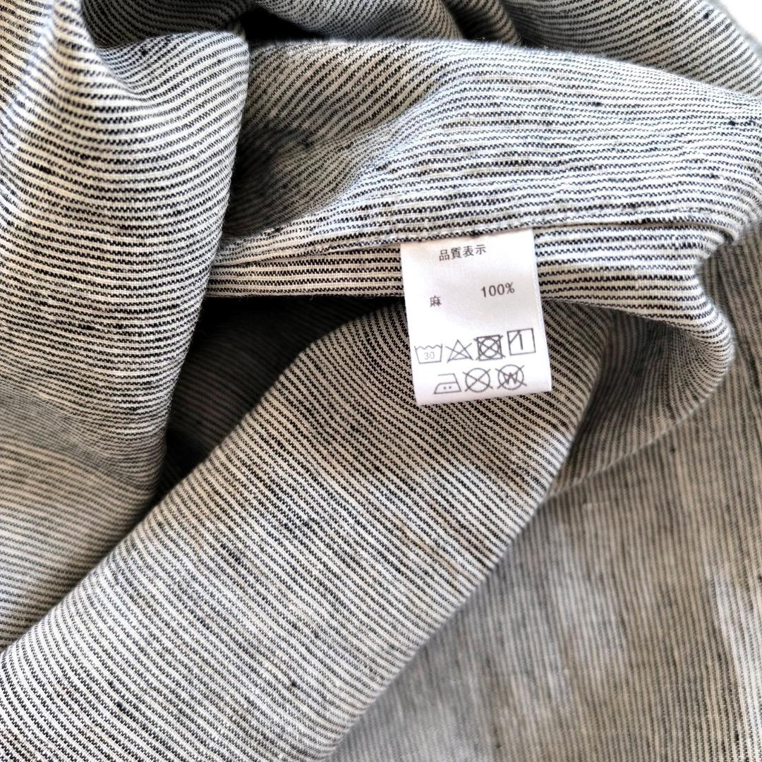 s*mam+ リネン ストライプ サスペンダー スカート 作家さん ハンドメイド