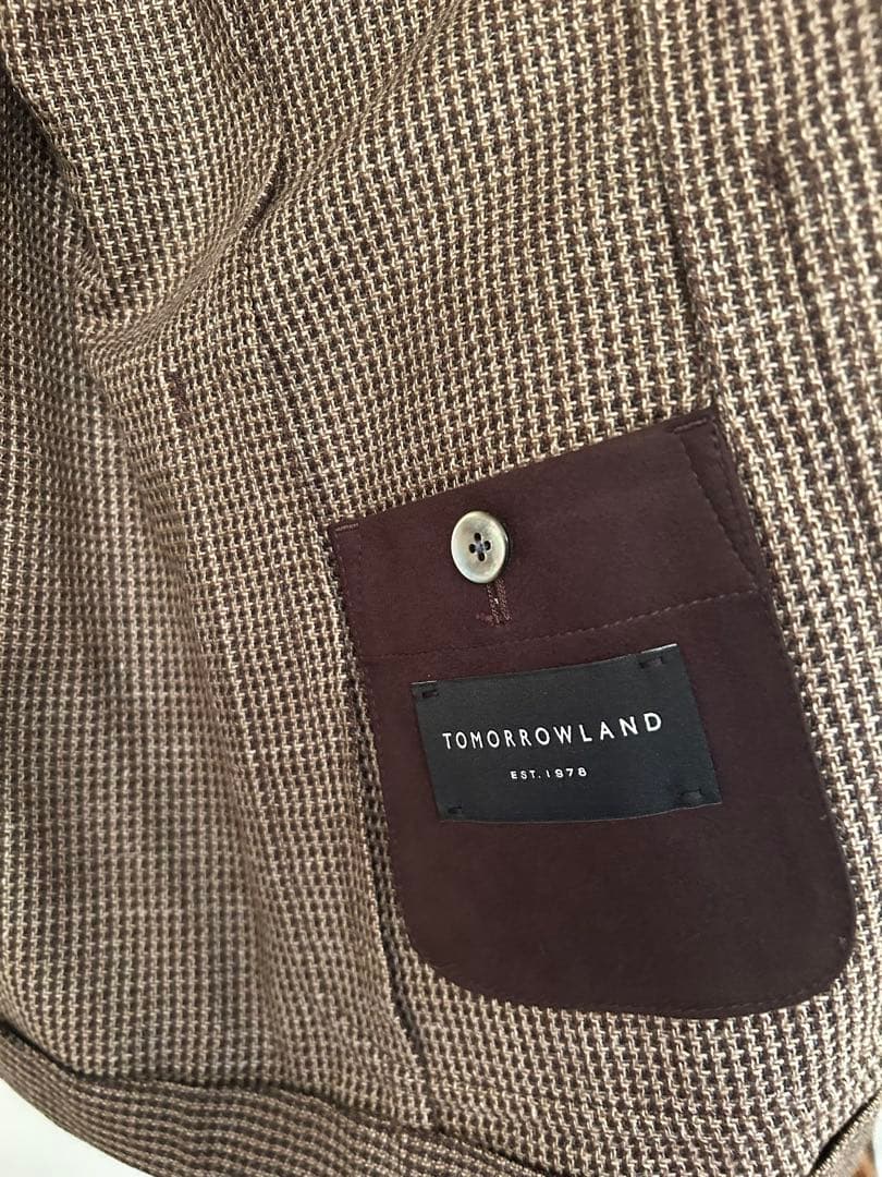 ブラウン チェック柄 テーラードジャケット