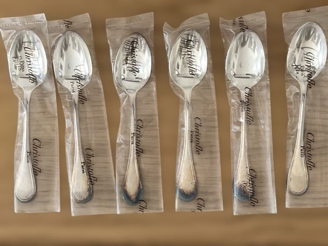 新品•未使用 クリストフル パールシルバーコーティング スプーン 6本セット