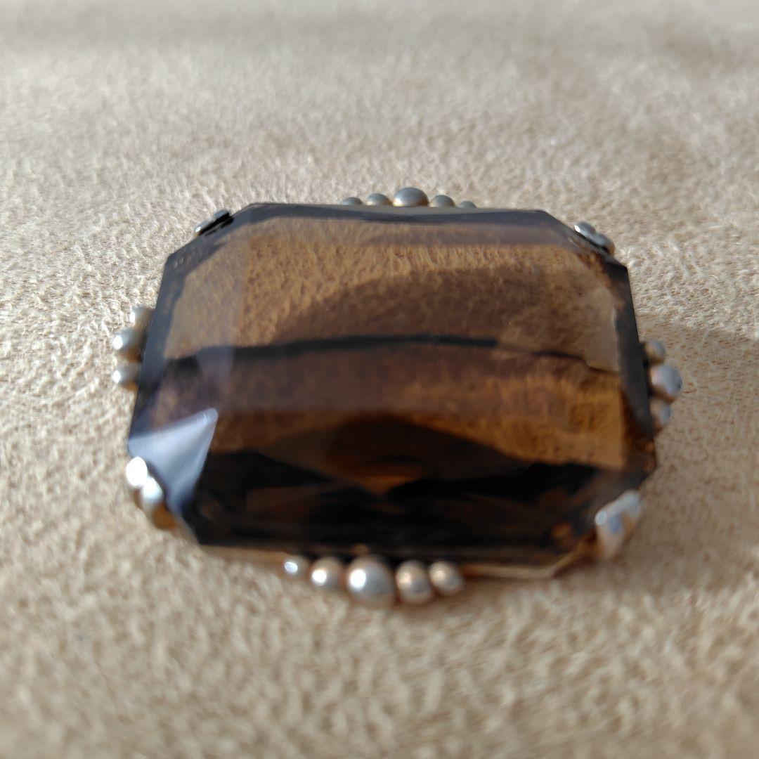 ヴィンテージ　カットガラス　ブローチ　②