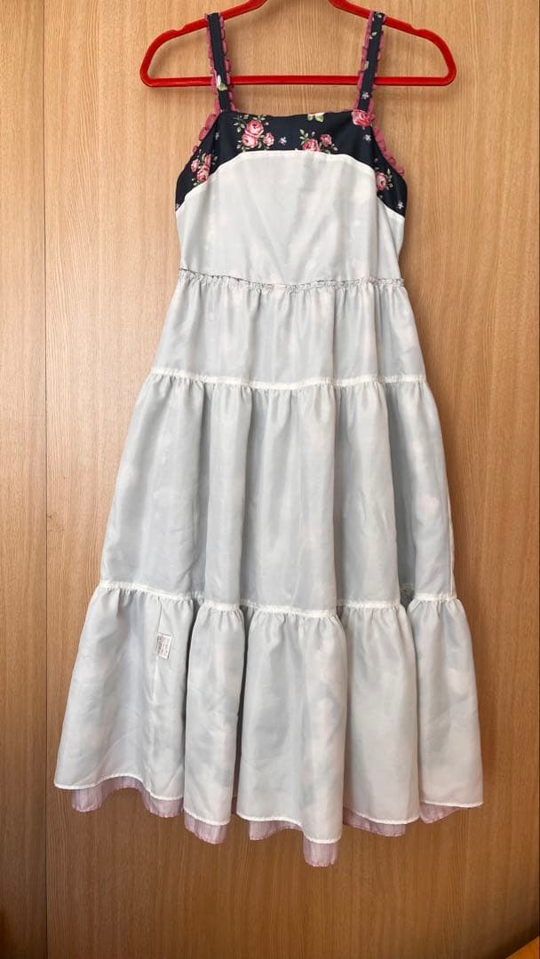 エミキュ フリルROSEキャミソールドレス 黒/Mサイズ 実物画像有り