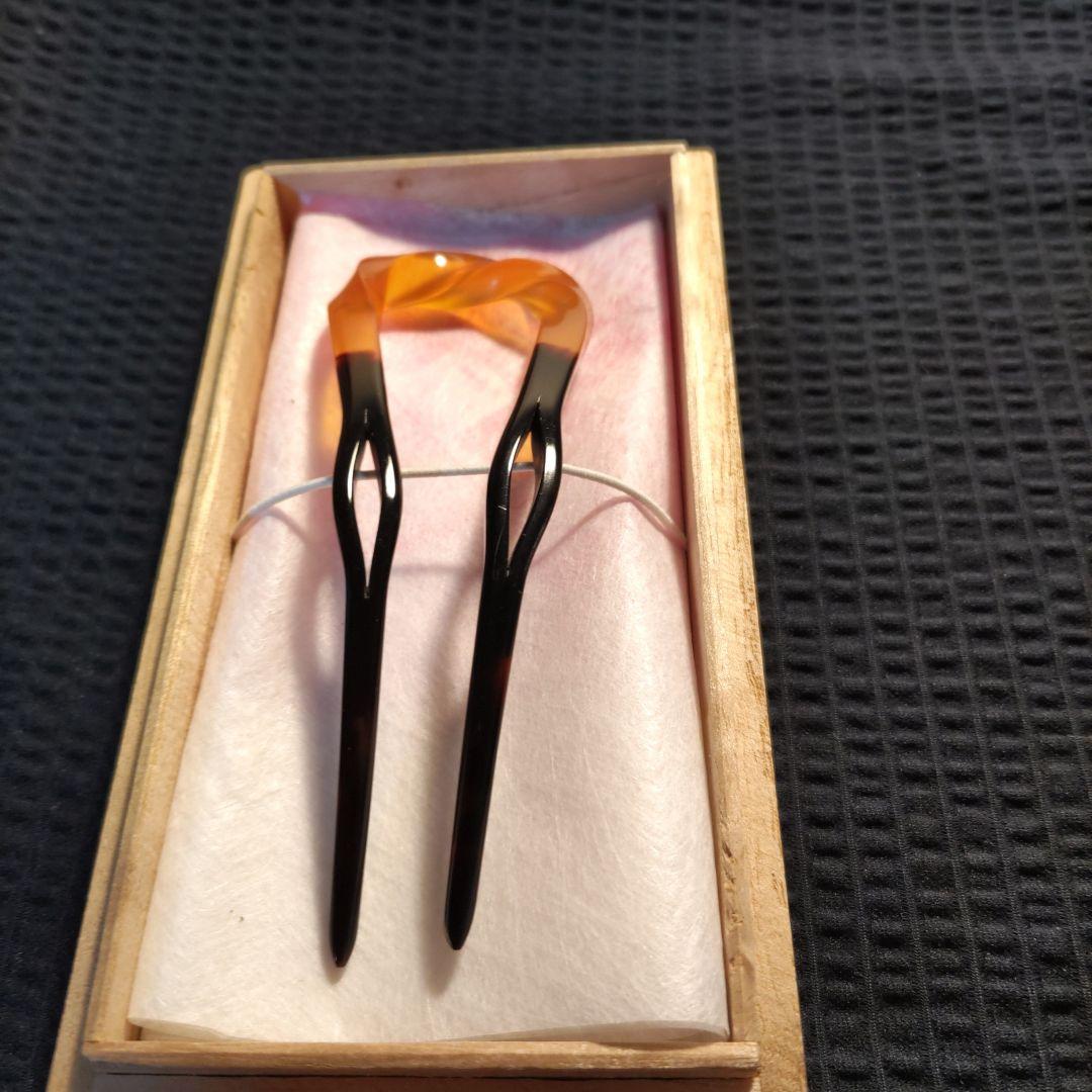 本べっ甲ねじり簪