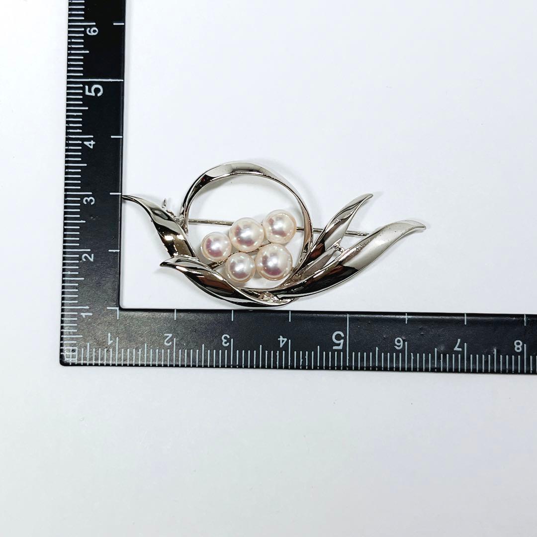 極美品✨MIKIMOTO ミキモト パール　ブローチ　コサージュ　シルバー