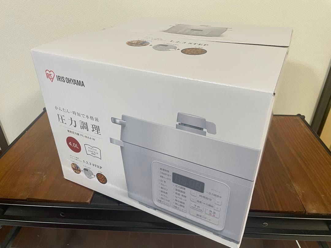 新品　アイリスオーヤマ　電気圧力鍋 4.0L　アイリスオーヤマ PC-MA4-W