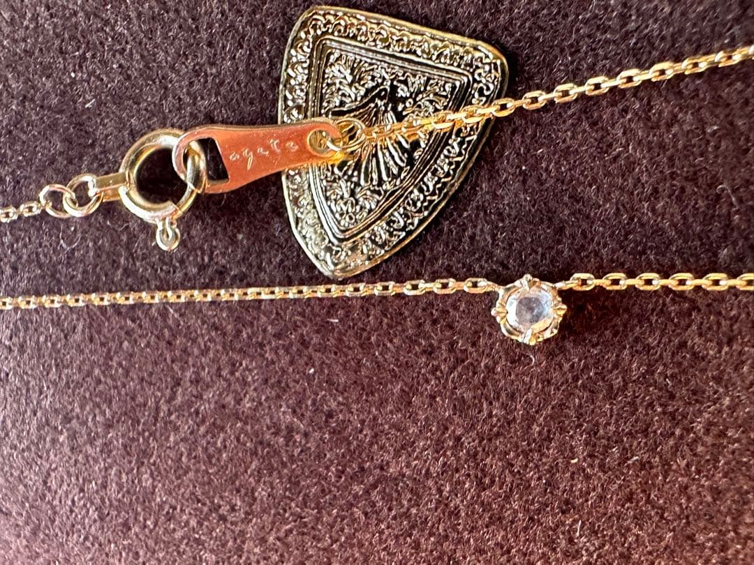 agete first K10 ローズカットダイヤ ネックレス