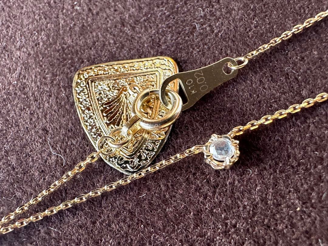 agete first K10 ローズカットダイヤ ネックレス