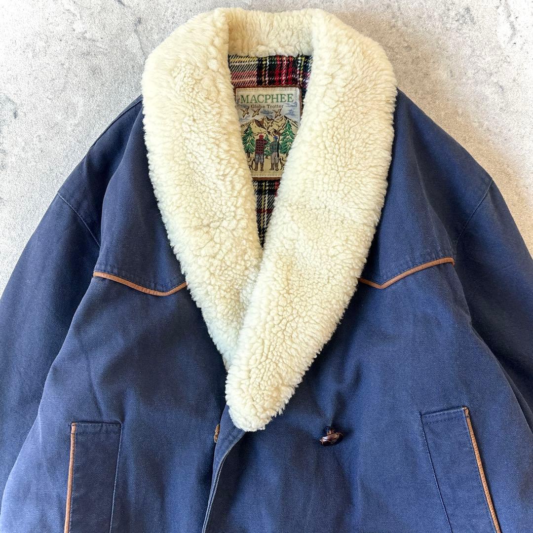 マカフィー グローブトロッター ダック地ムートンボア ハンティングジャケット青_