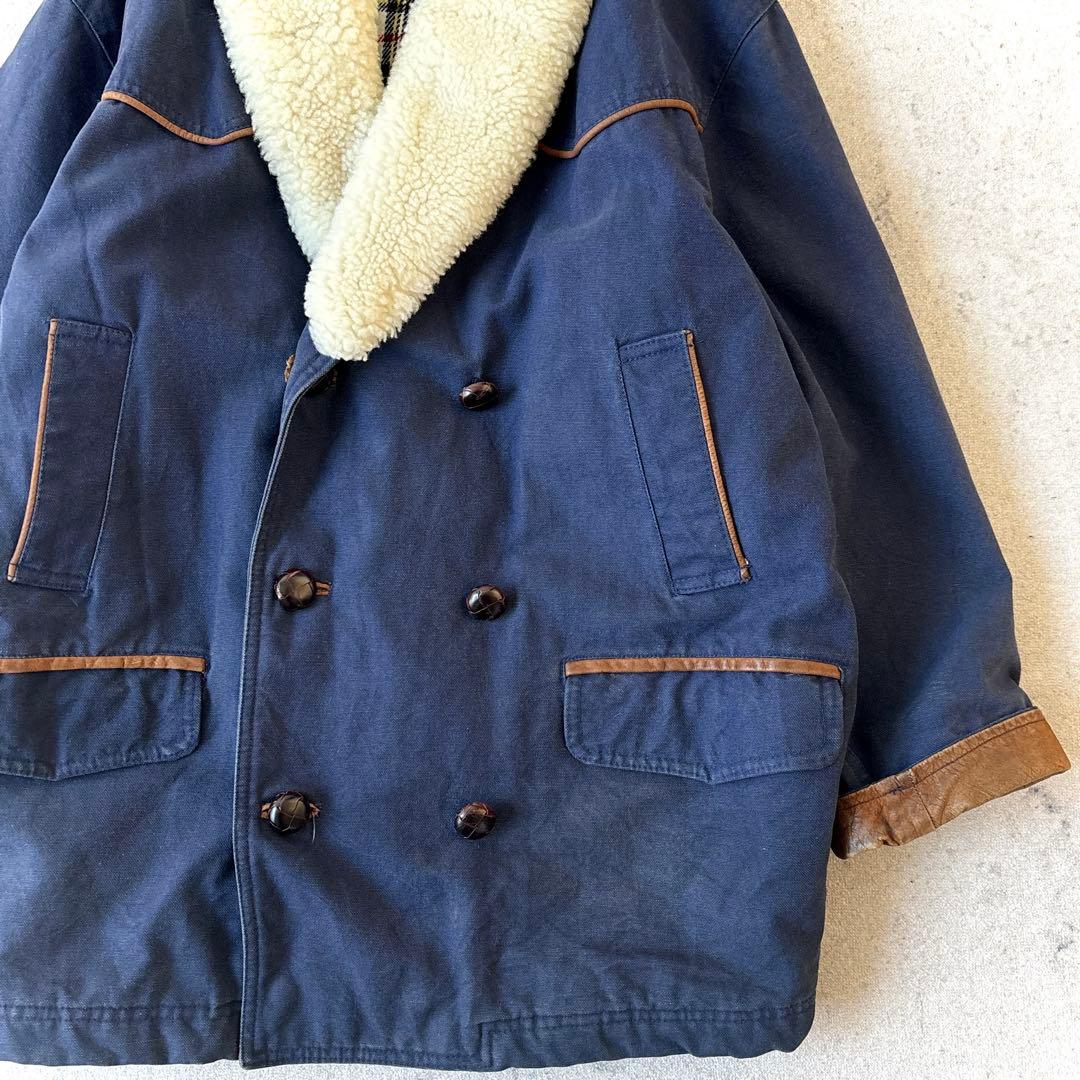 マカフィー グローブトロッター ダック地ムートンボア ハンティングジャケット青_