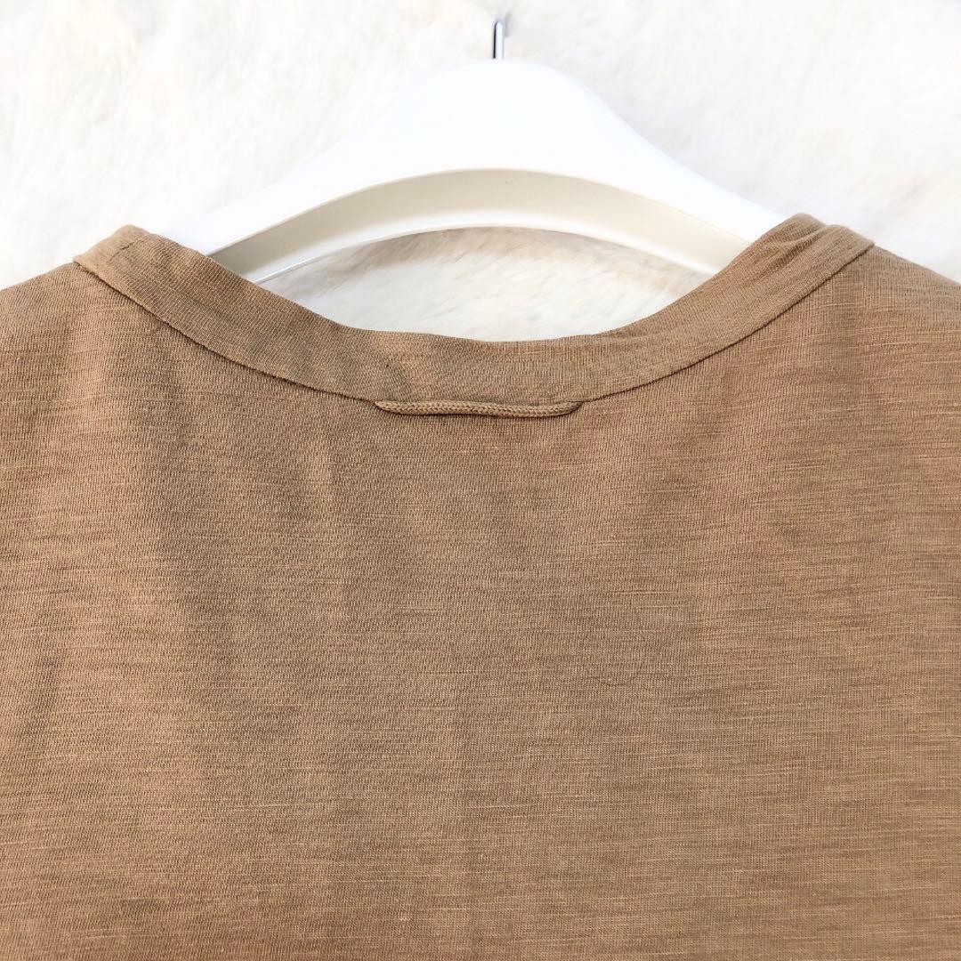 45R*コットンロングワンピース　マキシ丈　ロング　ベージュ　ノースリーブ