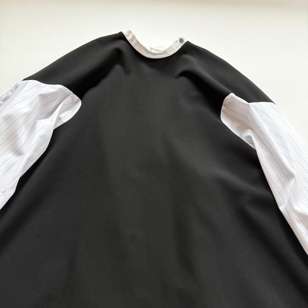 美品✨2023AW エンフォルド　ダブルクロス コンビプルオーバーシャツ38