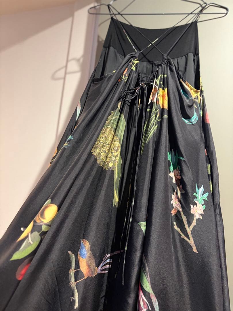 CABaN シルク HARVEST ロングワンピース ブラック