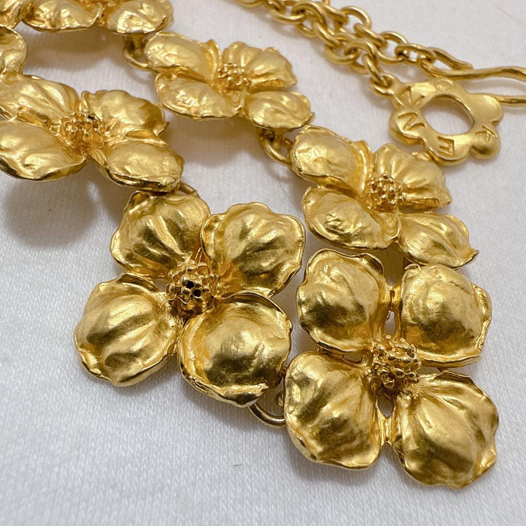 KENZO ケンゾー ゴールドカラー フラワー ネックレス 約46cm