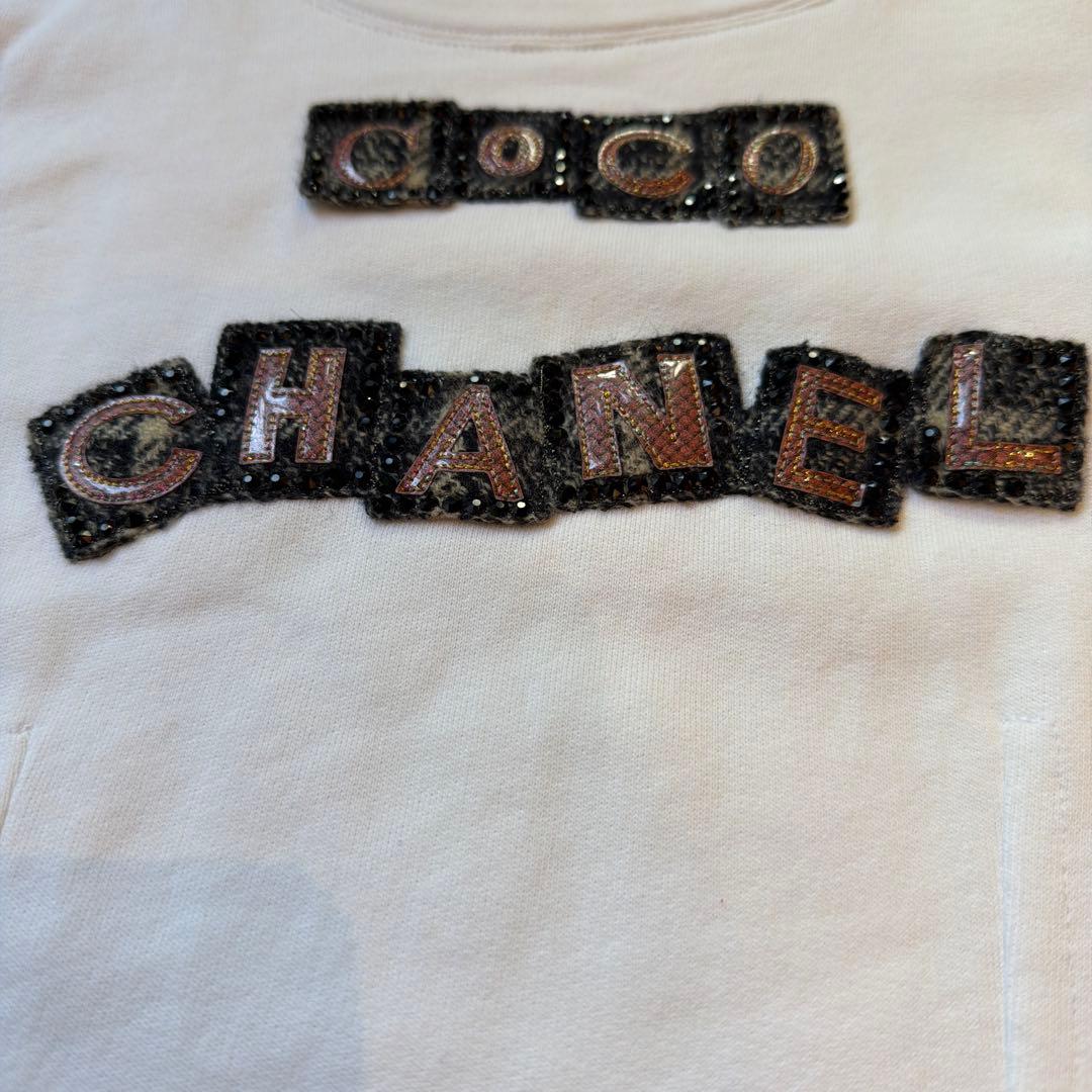 CHANEL ロゴ刺繍 半袖Tシャツ 36
