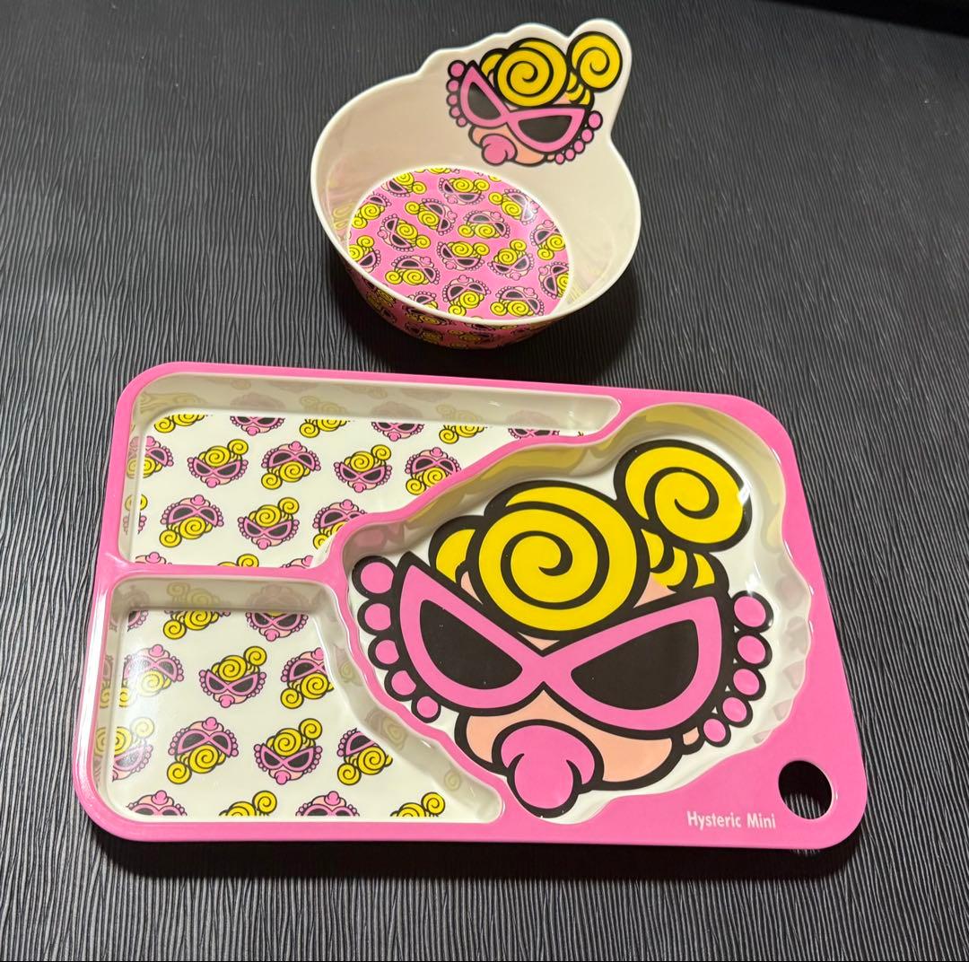 hysteric miniメラミンランチプレートとボウル２点セット　ピンク正規品