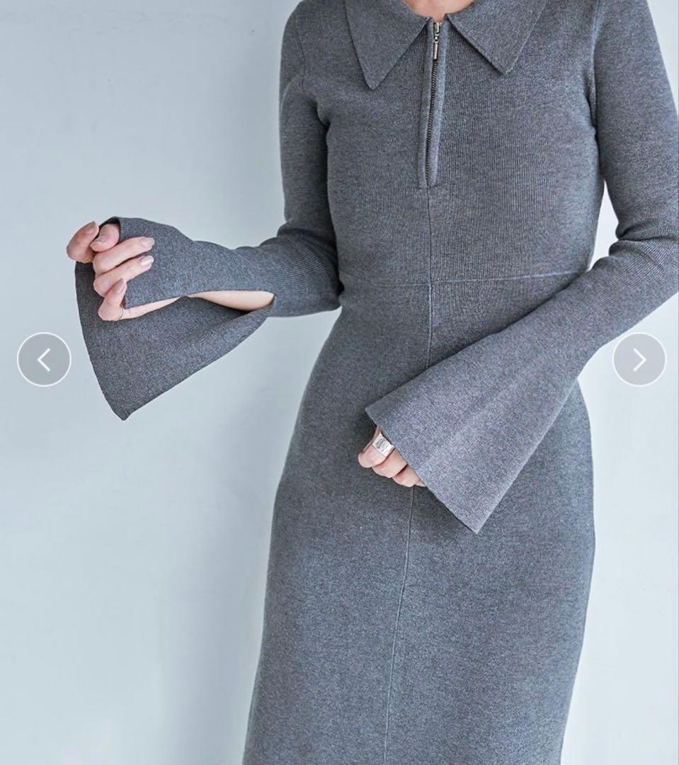 Sustainableスキッパーニットワンピース