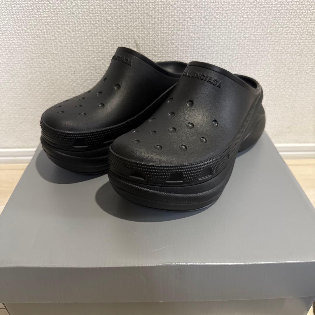 【BALENCIAGA】MEN'S CROCS MULE IN BLACK 40