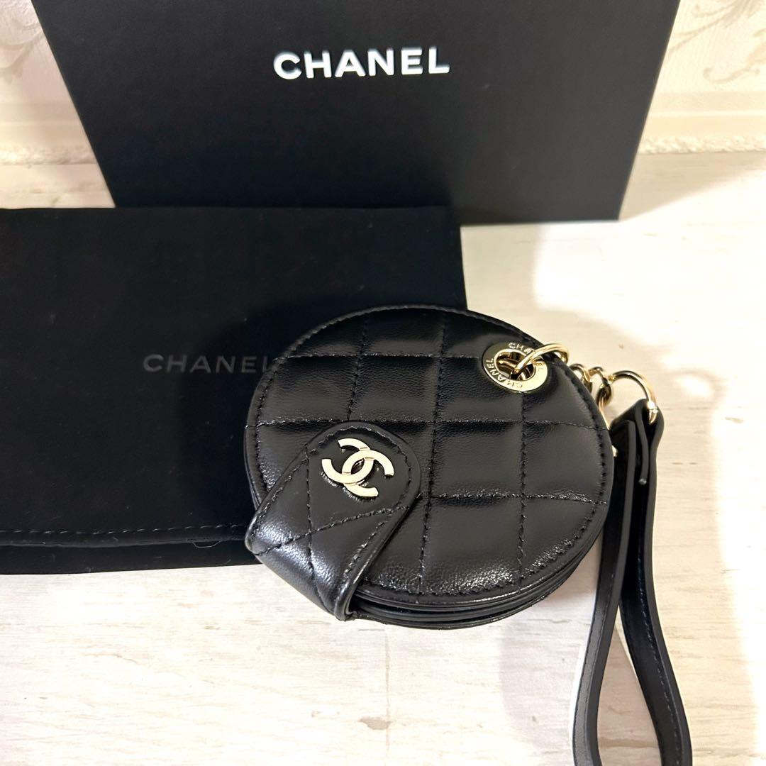 CHANEL シャネル　マトラッセ ラムスキン ネームタグチャーム ストラップ