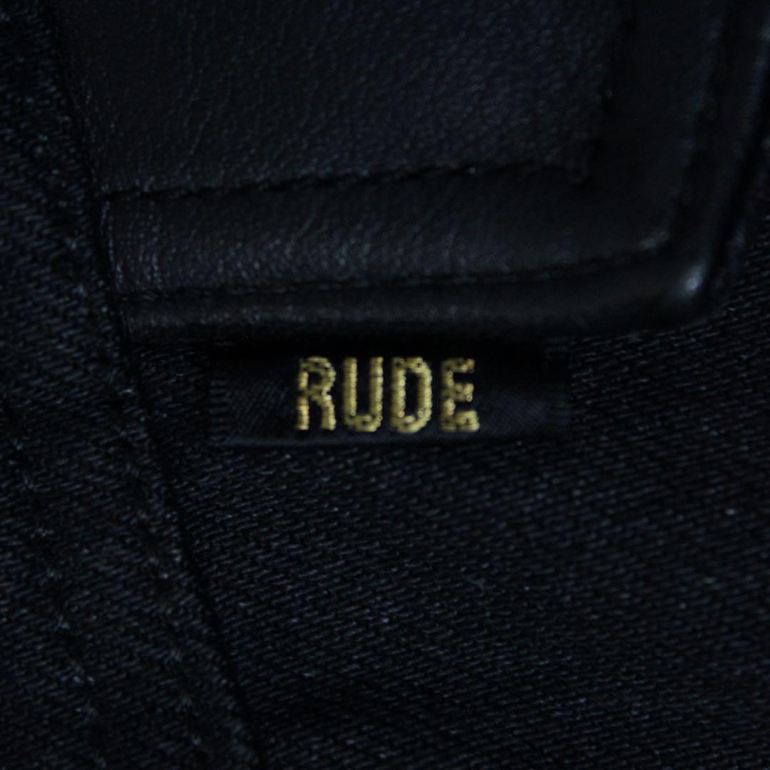 RUDE GALLERY 日本製 ホースハイド 切替トラッカージャケット 黒 4