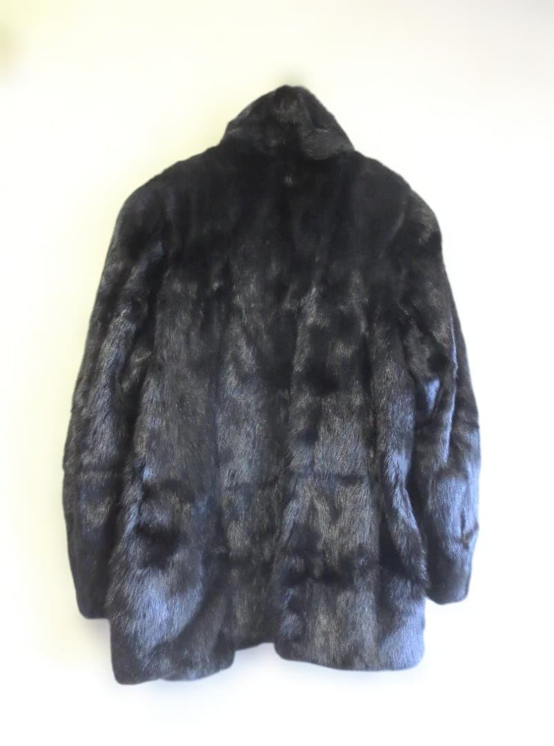 専用　未使用ミンク黒ファーのロングコート　１５号