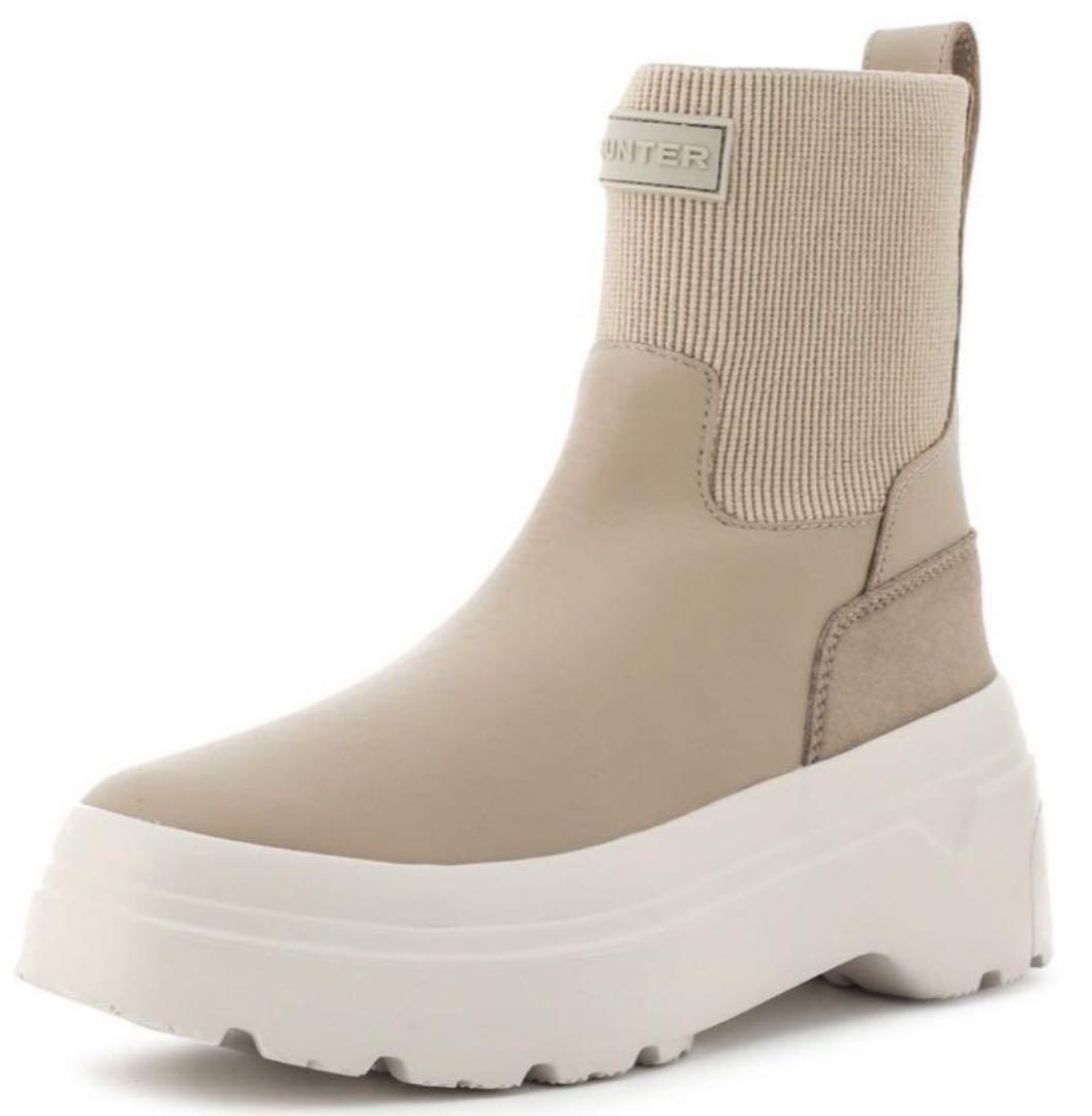 ハンター　エクスプローラー チェルシー フラットフォームブーツ 24