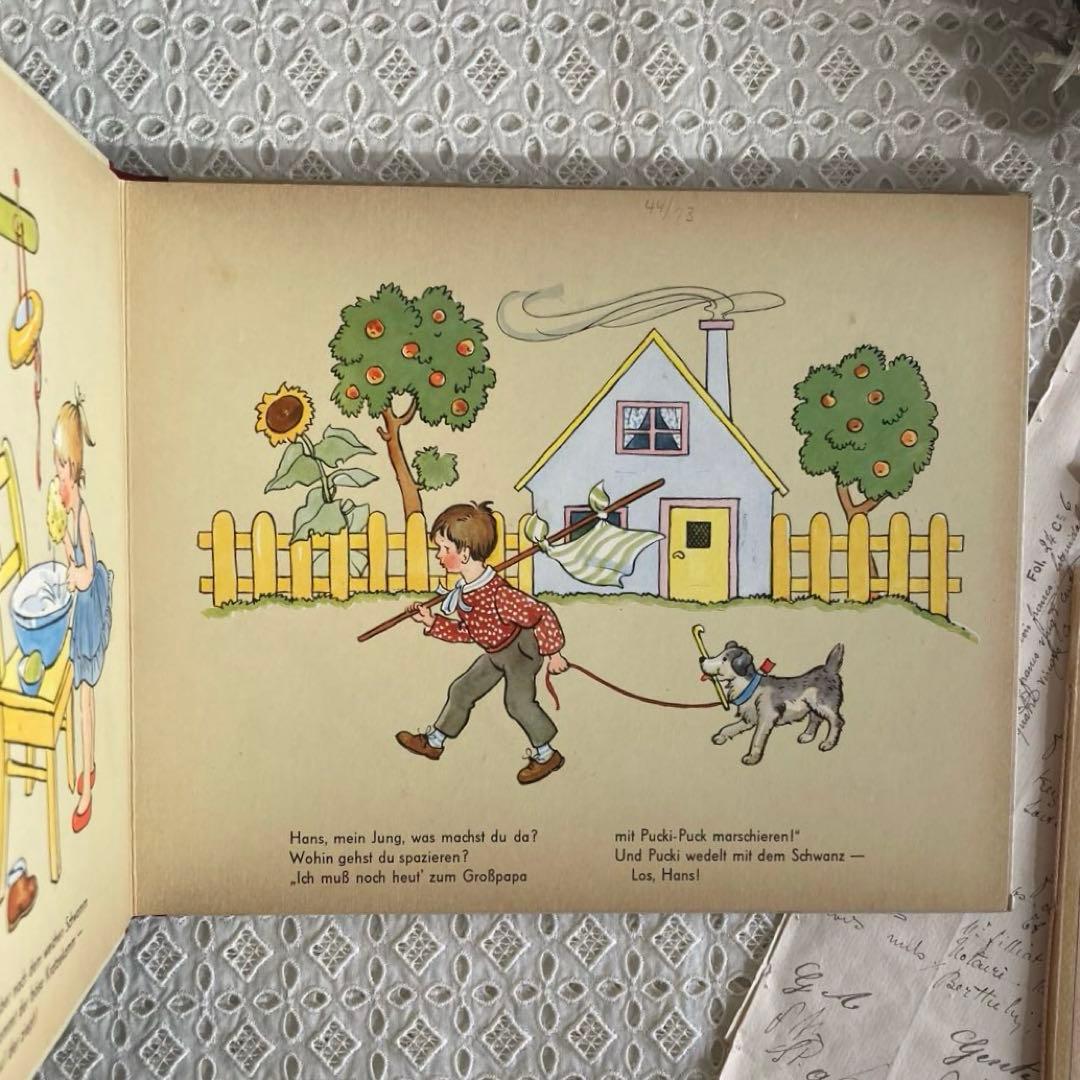 L954洋書古書 1950年代発行　装丁がとっても可愛いドイツのアンティーク絵本