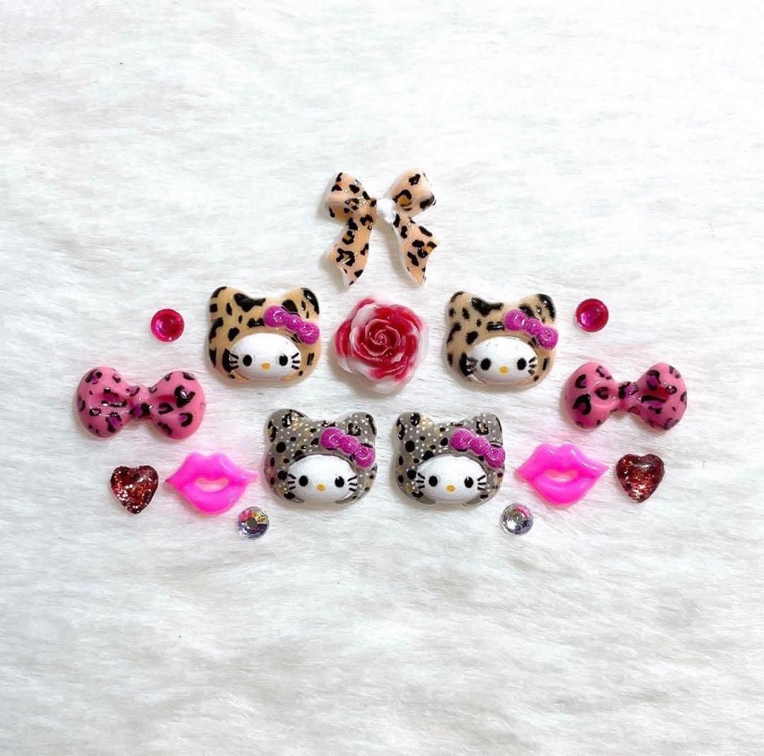 ふゎ ハローキティ ネイルパーツ セット レオパードキティ＋iQOS