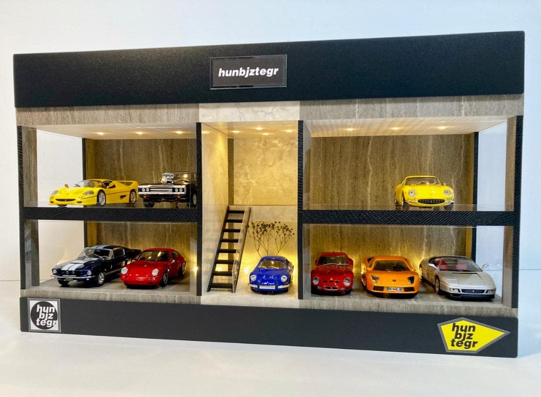 1/43展示13台可・大理石＆砂岩・2層式ディスプレーBOX / ネオジオラマ