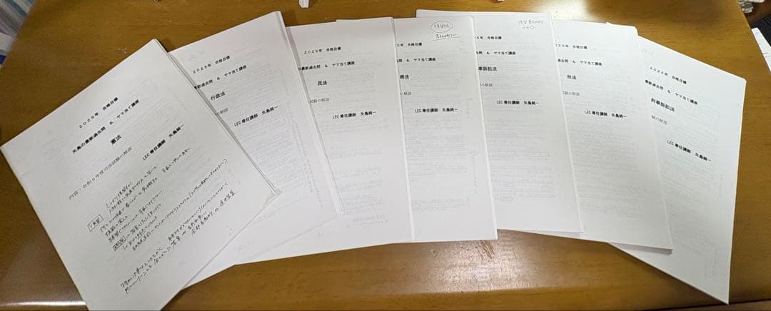 お値下げします！2025年合格目標LEC矢島の最新過去問&ヤマ当て講座 7科目